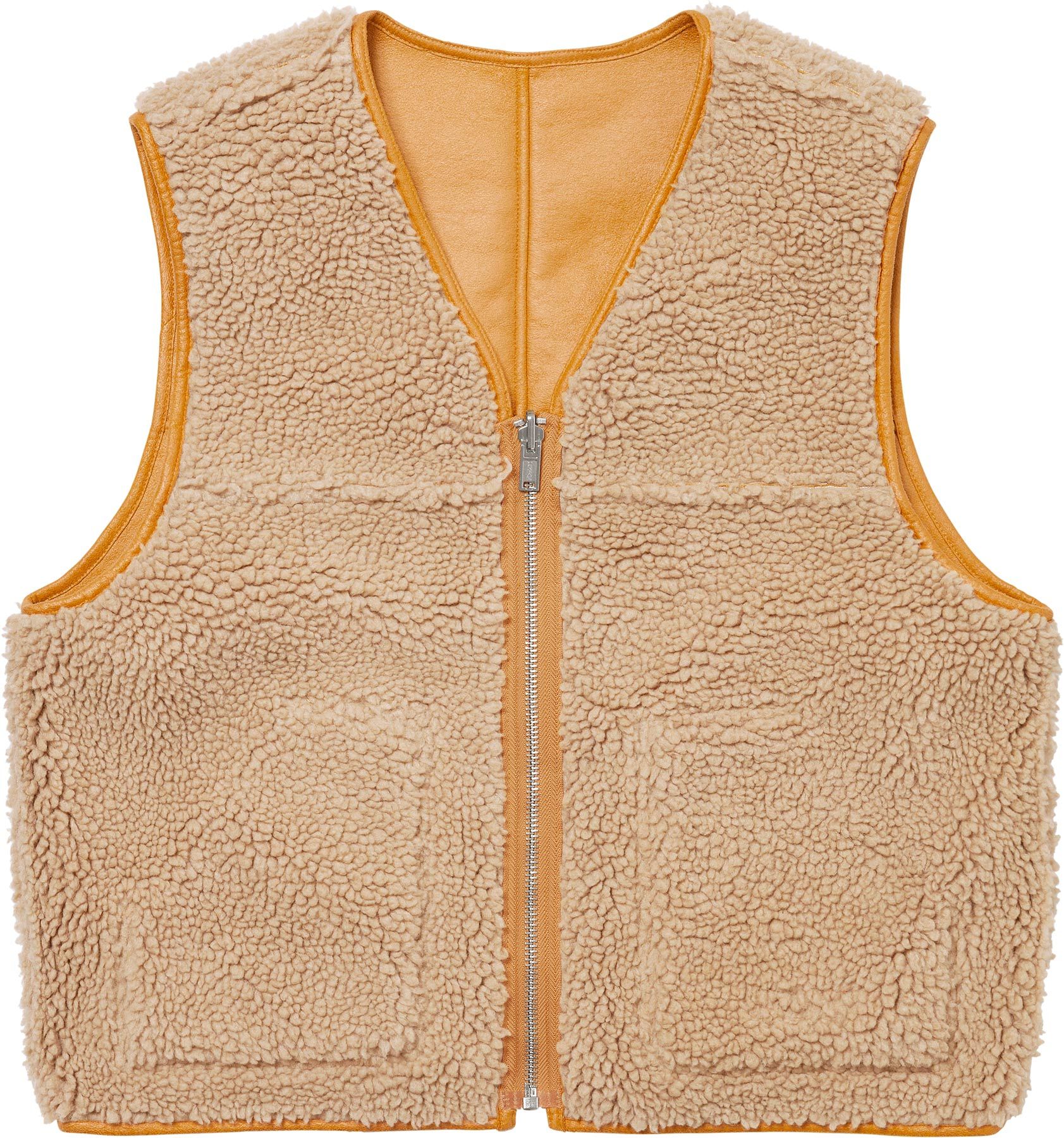 トップス SupremeReversibleFauxShearlingWork Vest Supreme Reversible Faux Shearling Vest (FW24) - $188