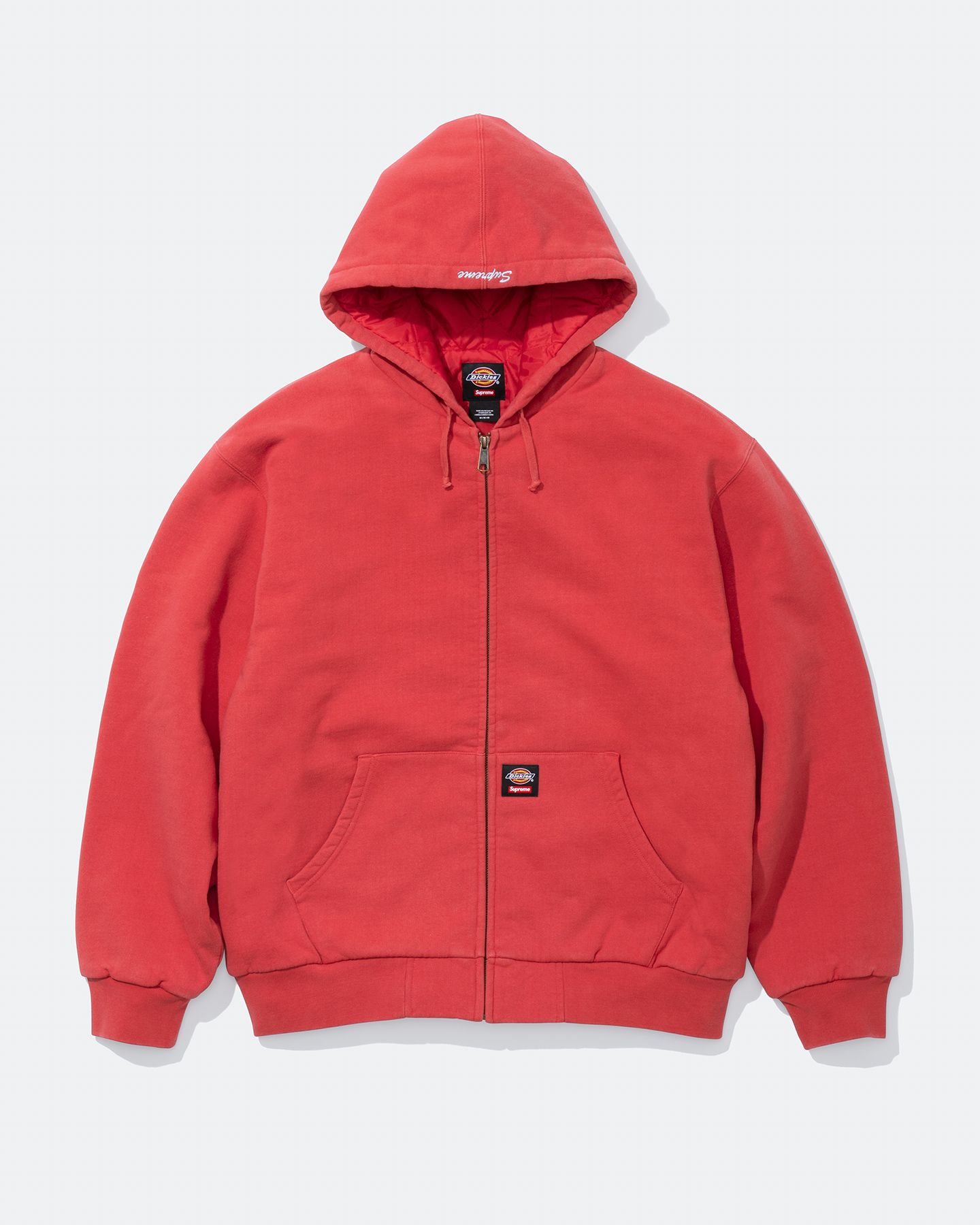 トップス Supreme Dickies Zip Up Hooded Sweatshirt Supreme x Dickies Quilted Lined Zip Up Hooded Sweatshirt 5colors