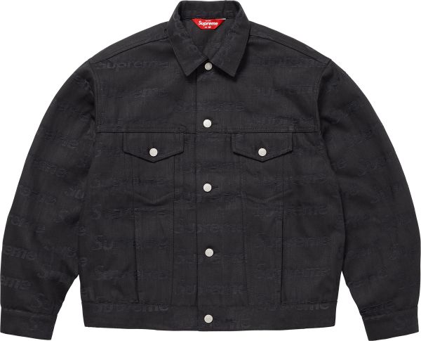 Jacquard Logos Denim Trucker Jacket