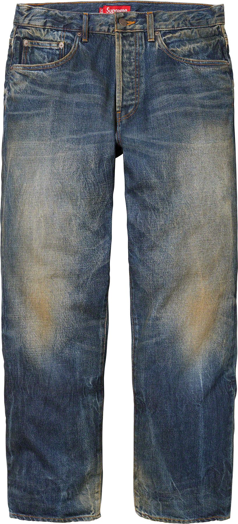 パンツ Supreme Loose Fit Selvedge Jean 34 Supreme Distressed Loose Fit Selvedge Jean (SS24) - $298