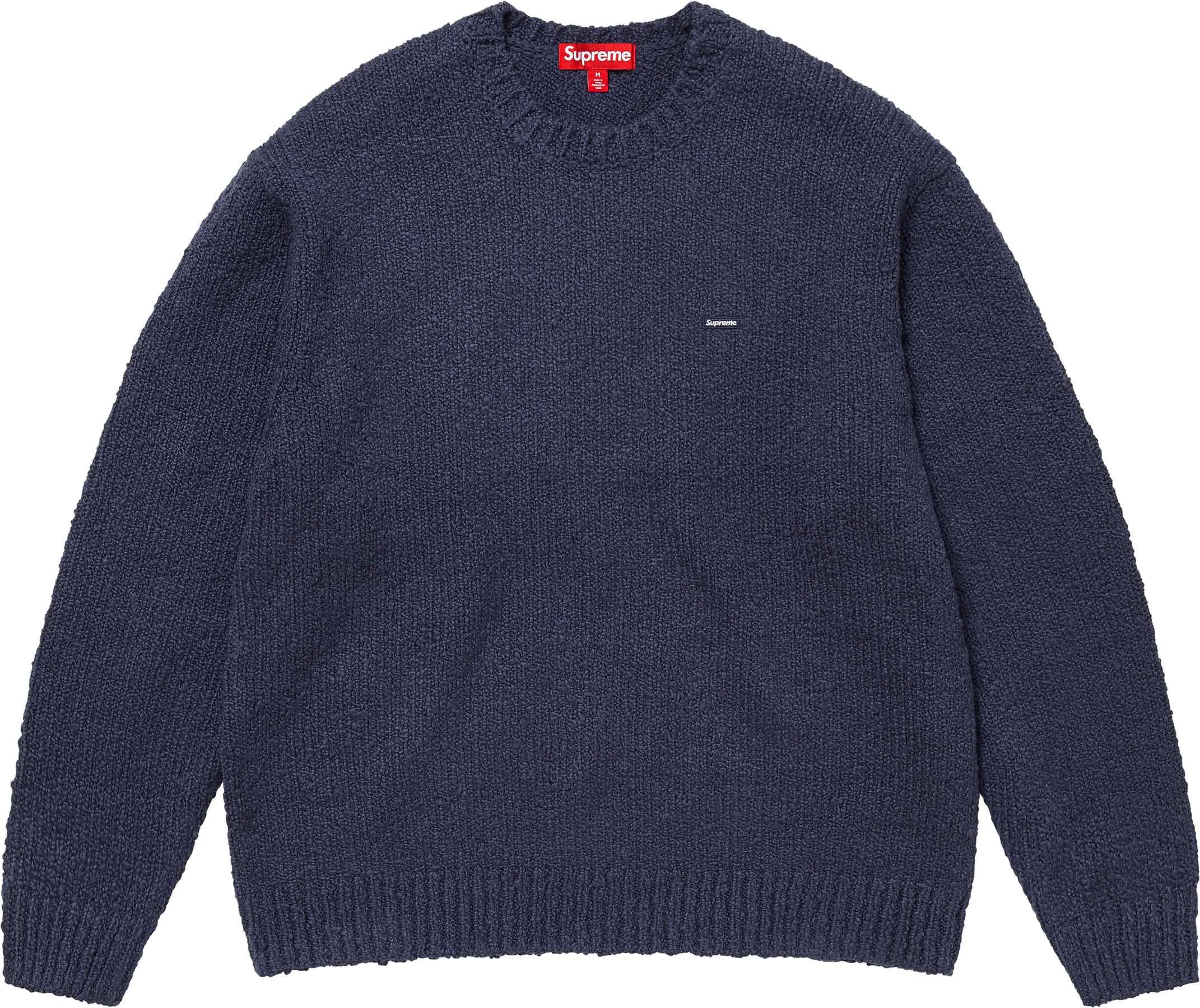 美品！Supreme Bouclé Small Box Sweater Navy Spring/Summer 2024 Preview – Supreme