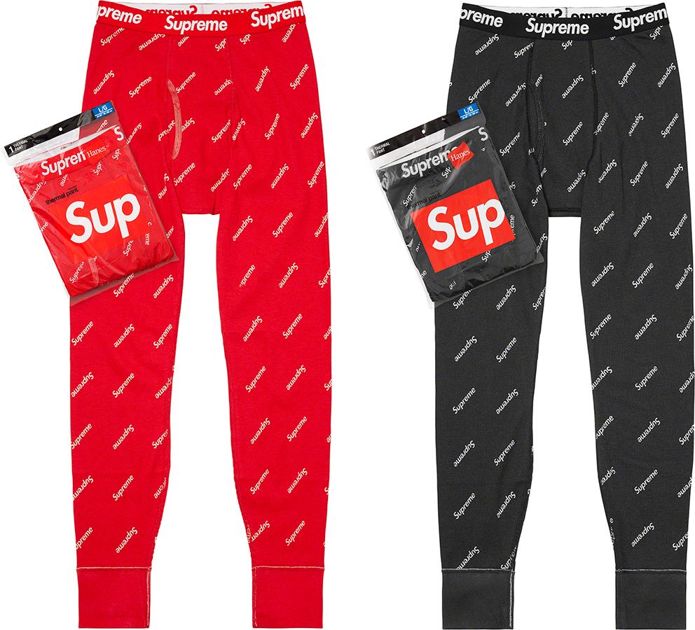 Supreme®/Hanes® Thermal Crew (1 Pack) Supreme Hanes Thermal Crew (1 Pack) Natural Men's - FW18 - US