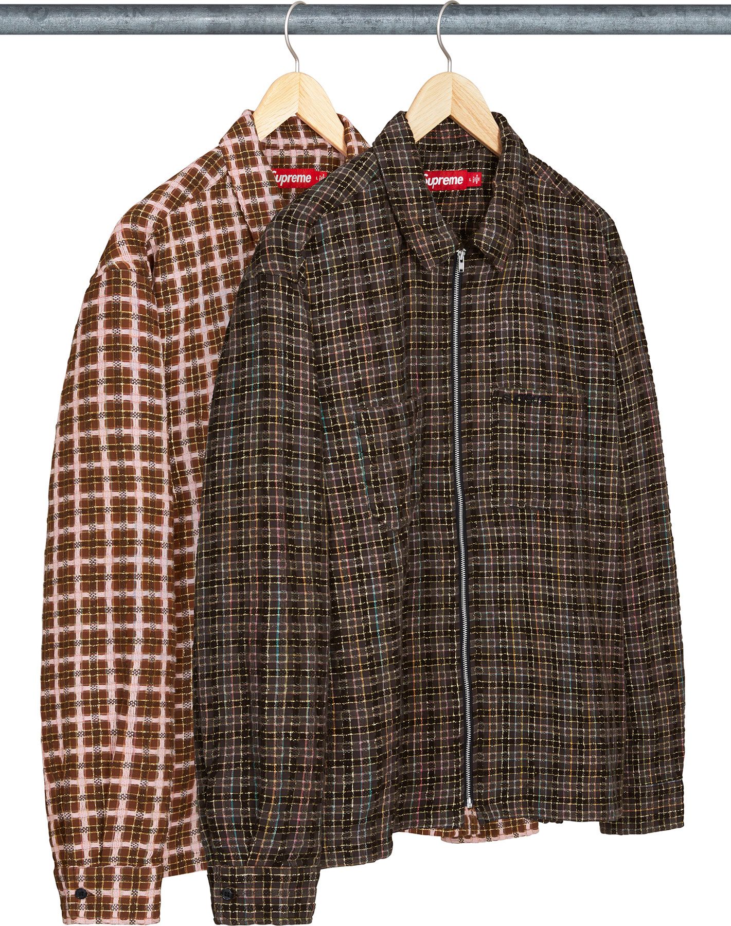 ジャケット・アウター Supreme - Quilted Plaid Zip Up Shirt Supreme Quilted Plaid Zip Up Shirt (FW19) - $138