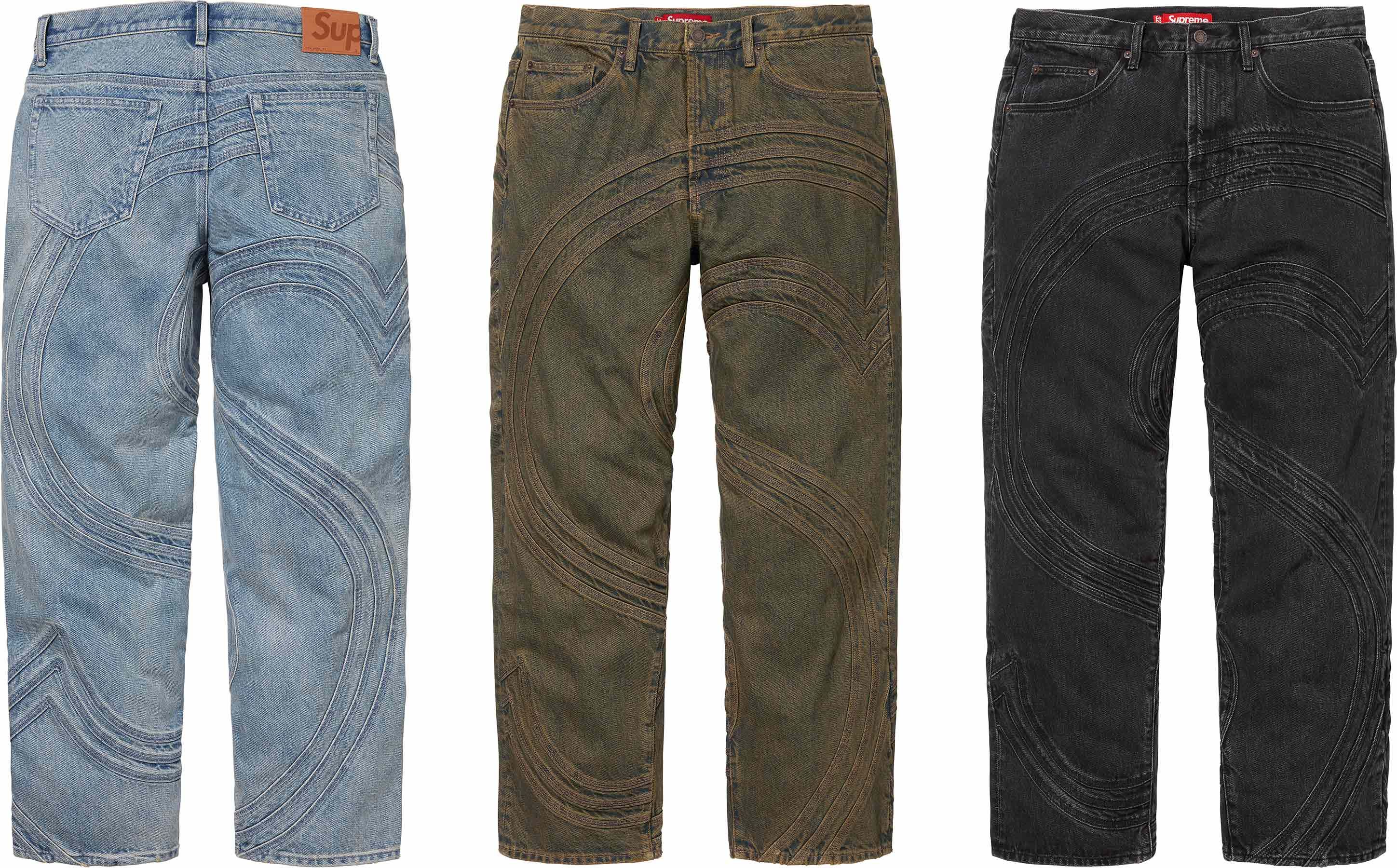 Distressed Loose Fit Selvedge Jeanシュプリーム Supreme Distressed Loose Fit Selvedge Jean (SS24) Washed