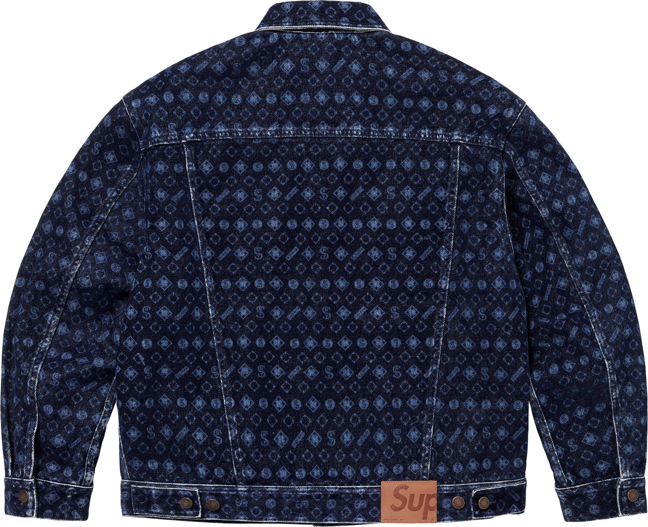 GQ1944◇Supreme : Flocked Denim Jacket Supreme Flocked Denim Trucker Jacket Gold Men's - SS23 - US