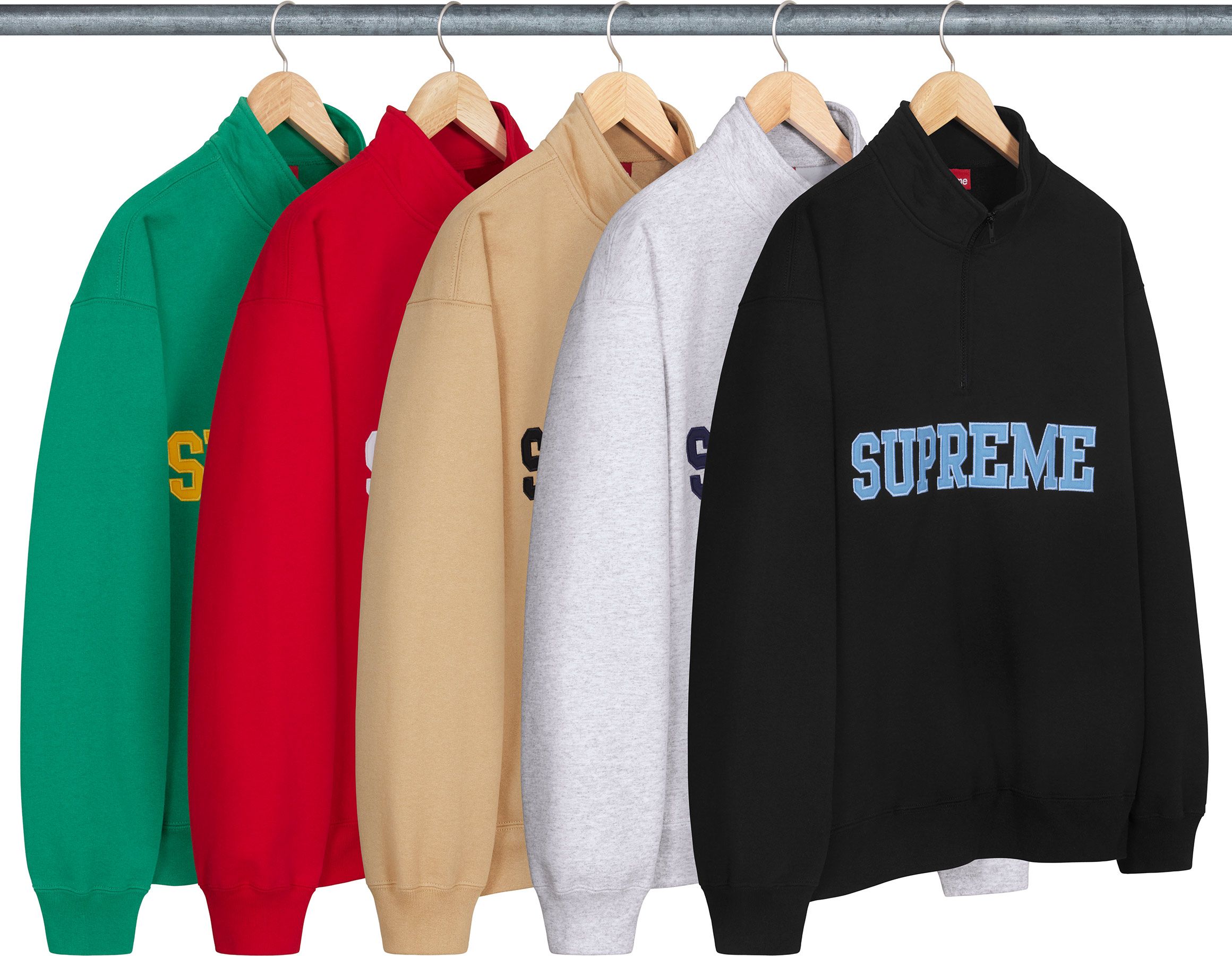 【試着のみ】Supreme Zip Logo Pullover Supreme Hooded Logo Half Zip Pullover Black Men's - FW17 - US
