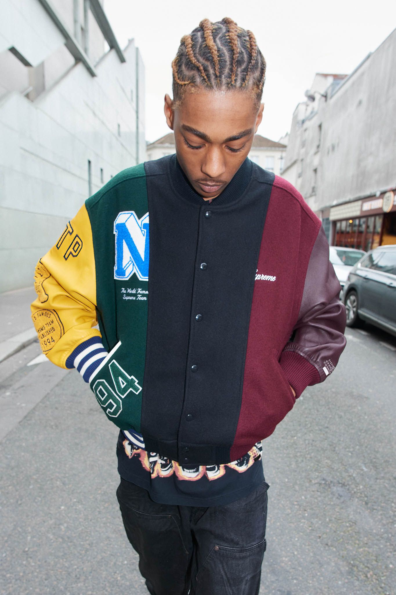 美品　Lサイズ　supreme MM6 Varsity Jacket Supreme x MM6 Maison Margiela Split Varsity Jacket Size S-XXL New