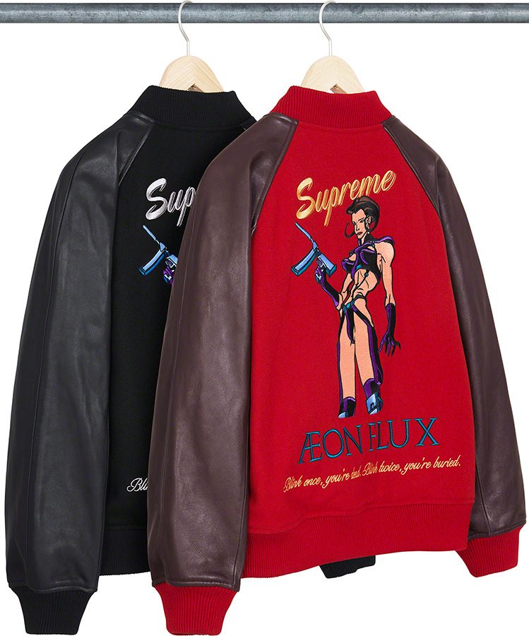 AEON FLUX VARSITY JAKET(黒) Supreme/Aeon Flux Varsity Jacket | Supreme 22ss
