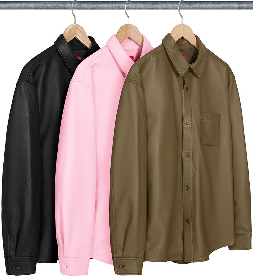 ジャケット・アウター Supreme Leather Shirt Supreme Leather Shirt (FW21) - $298