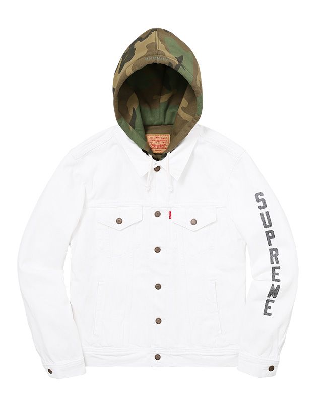 将*吉様 Supreme x Levi's Fleece Trucker Jac Supreme Levi's Fleece Hooded Trucker Jacket Blue Men's