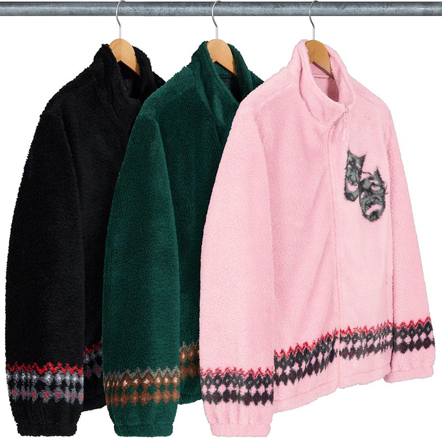 Supreme Drama Mask Fleece Jacket L モーガン Supreme Drama Mask Fleece Jacket 'Green Yellow' SUP-SS20-387