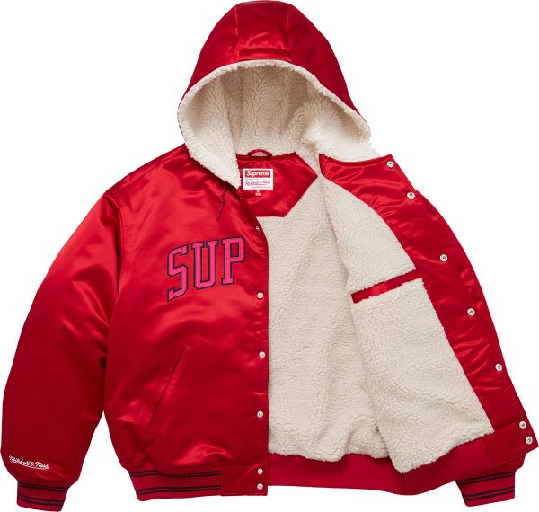 Supreme®/Mitchell & Ness® Lined Hooded Satin Varsity Jacket
