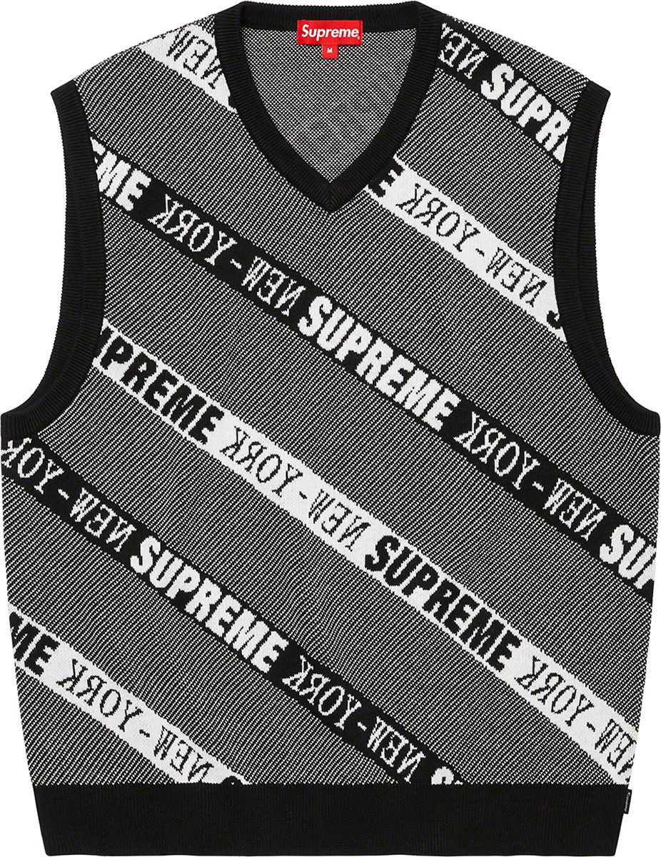 【木村拓哉】Supreme Stripe Sweater Vest XL 木村拓哉 着用 Supreme Stripe Sweater Vest