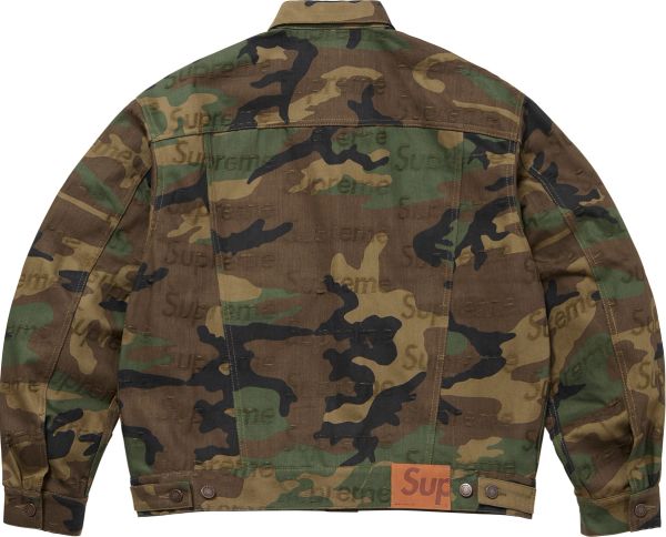 Jacquard Logos Denim Trucker Jacket