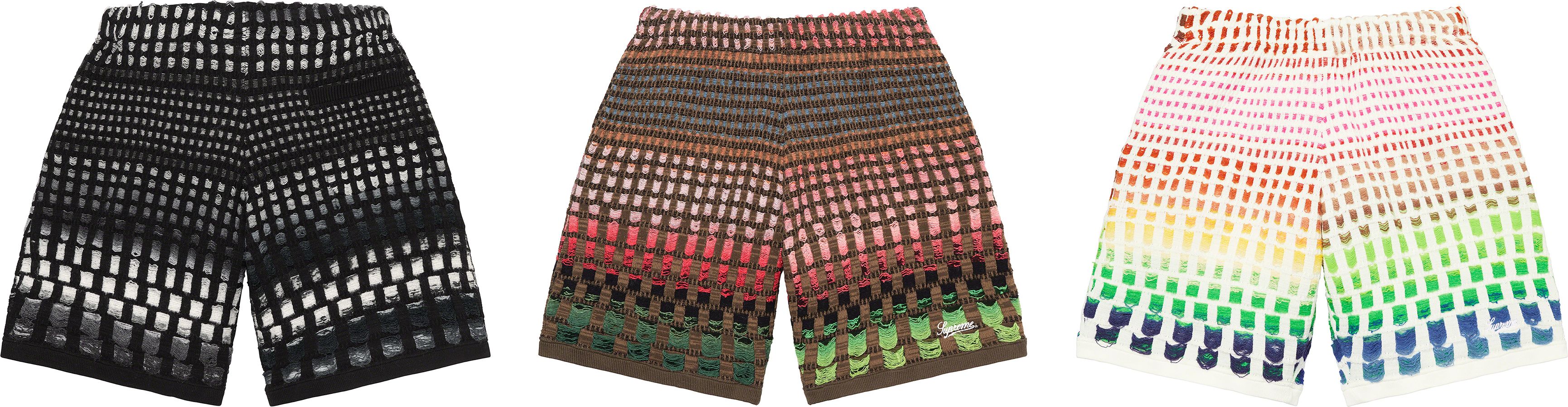 Supreme / Gradient Grid Knit Short/ショートパンツ/M/ナイロン/BLK Spring/Summer 2023 Preview – Supreme