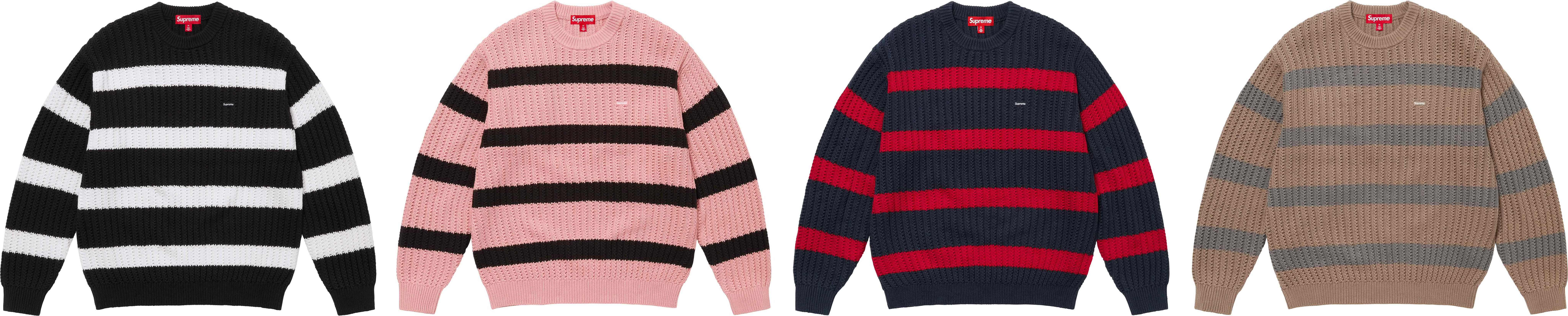 【XL】Loose Gauge Stripe Small Box Sweater Supreme Loose Gauge Stripe Small Box Sweater Pink Men's - SS25 - US