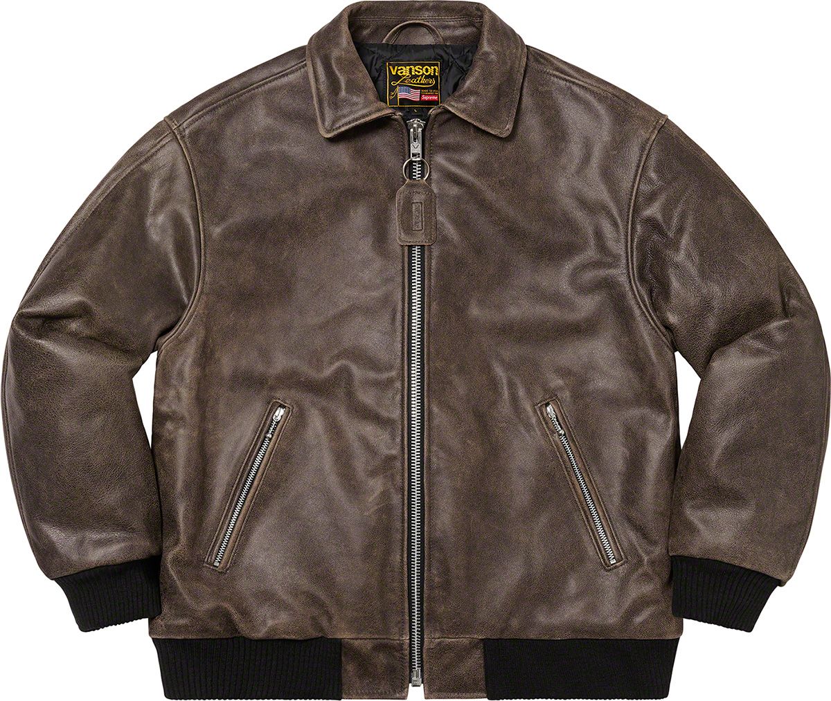 ジャケット・アウター Supreme Vanson Worn Leather Jacket Supreme Vanson Leathers Worn Leather Jacket (FW20) - $798
