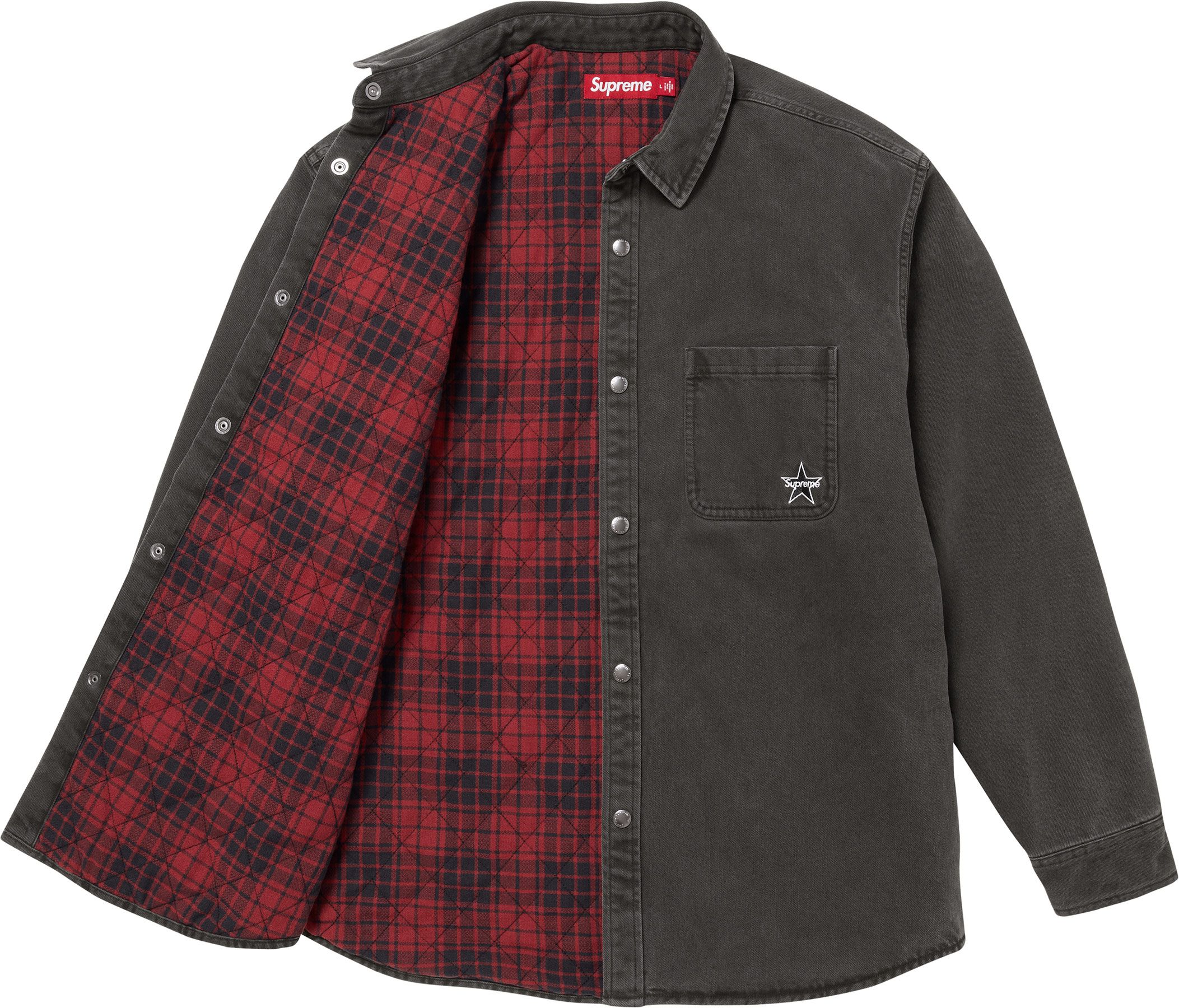 トップス Supreme Shadow Plaid Flannel Zip Shirt M Supreme Shadow Plaid Flannel Zip Up Shirt (FW22) - $138