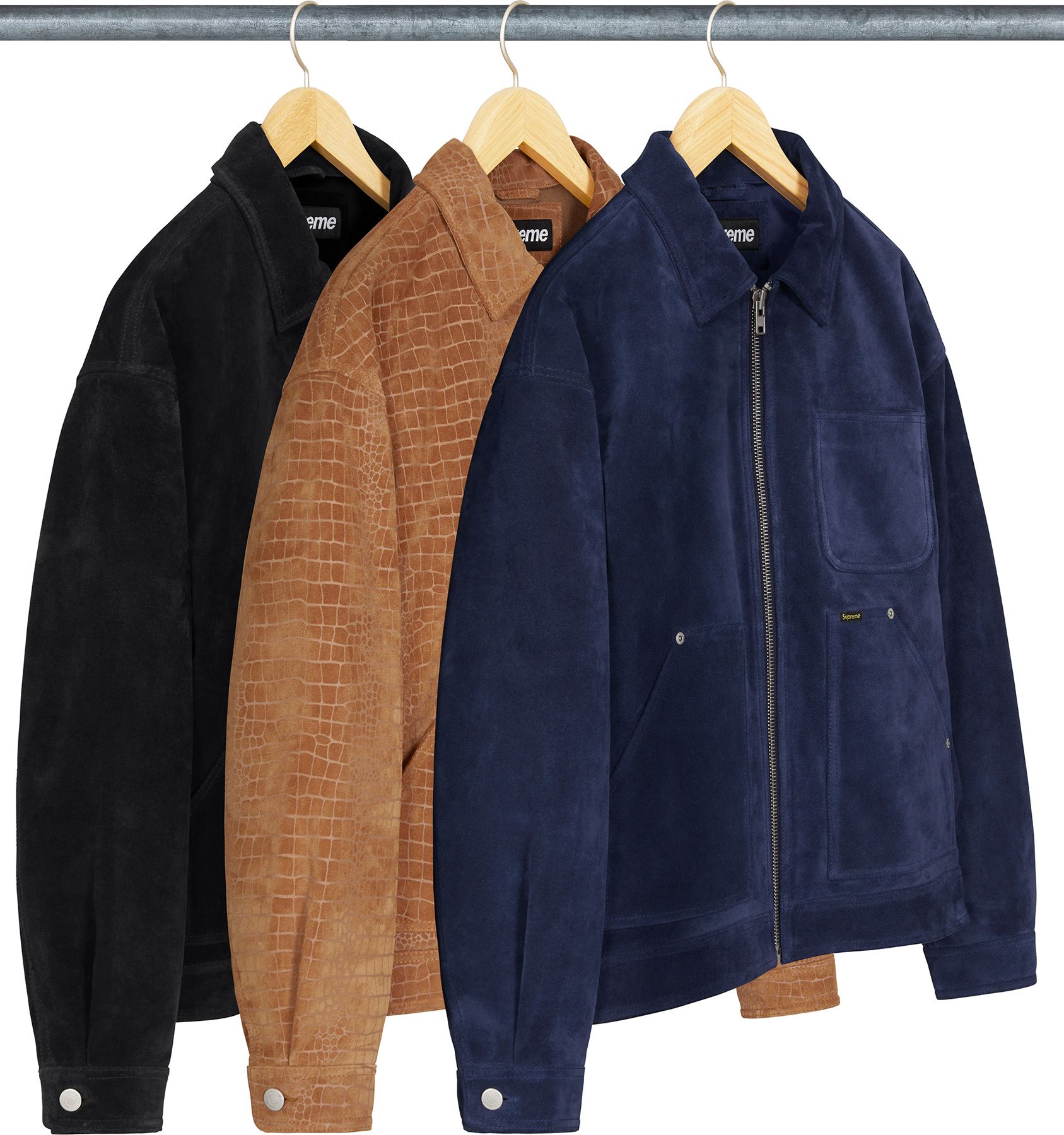 Supreme Suede Work Jacket Black L サイズ Supreme Suede Work Jacket (FW24) - $498