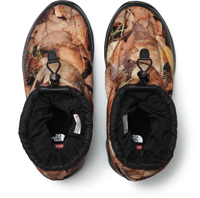 supreme north face コラボ ブーツ Supreme x TNF The North Face Leaves Nuptse Bootie Orange Box Logo