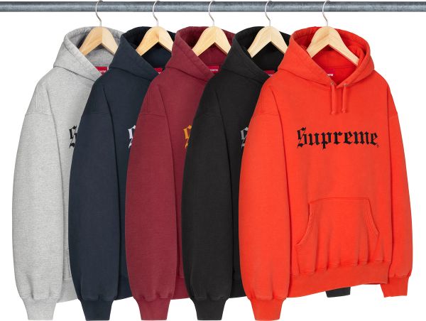 Washed Old English Hooded Sweatshirt