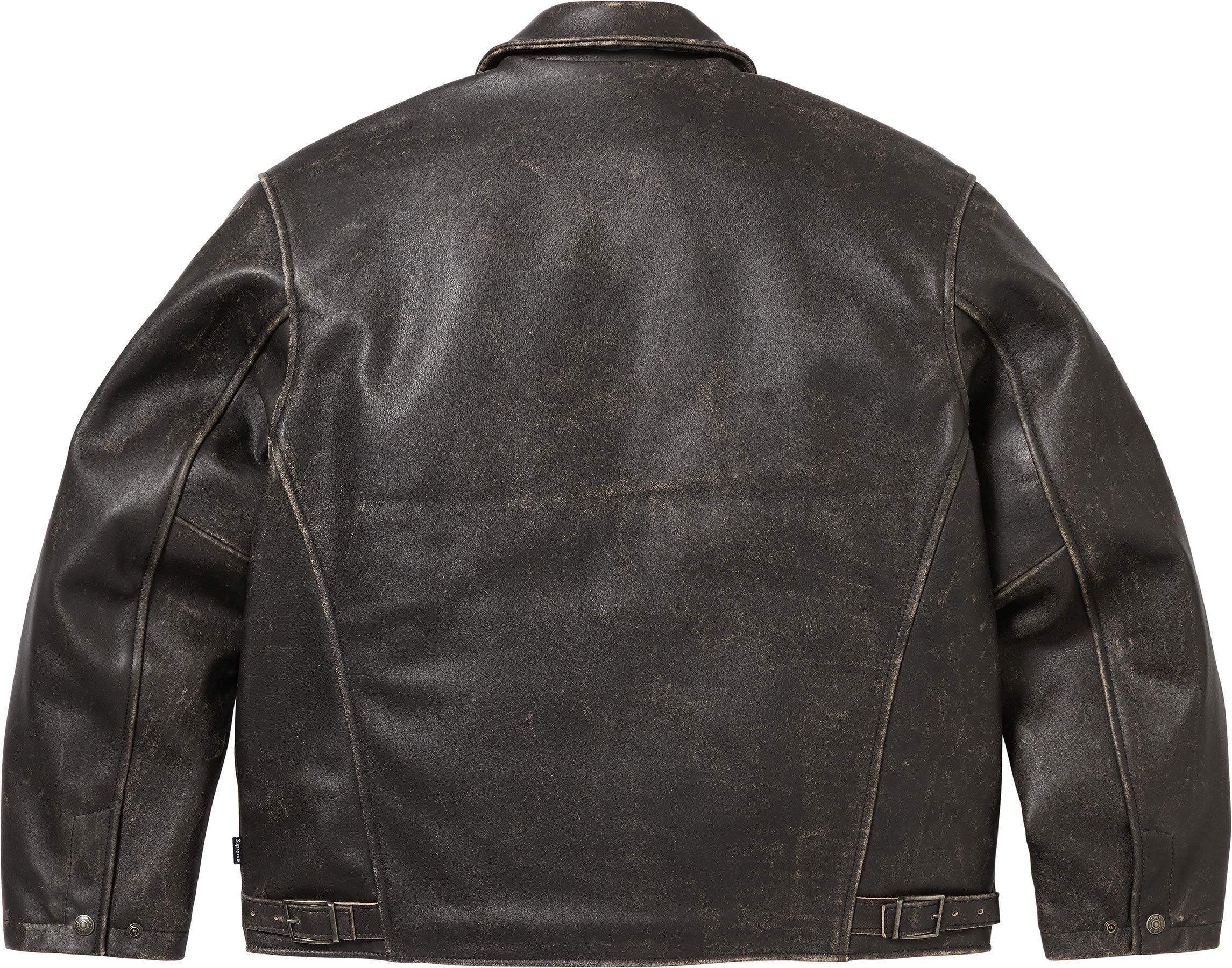 専用supreme leather tracker jacket schott Supreme Schott Leather Racer Jacket (FW24) - $898