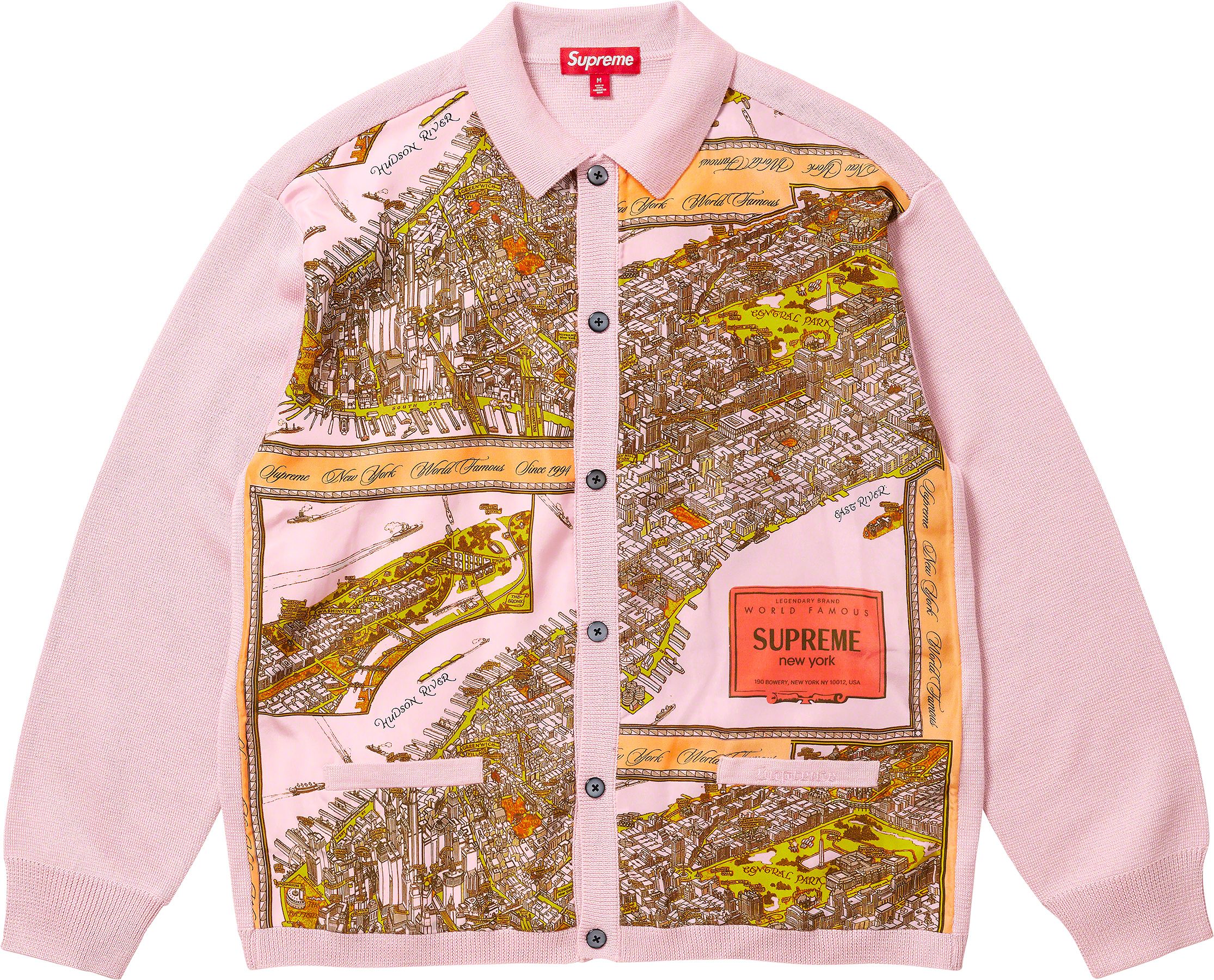 トップス Supreme Silk Map Cardigan 2023AW FW23 Supreme Silk Map Cardigan - シルク マップ カーディガン