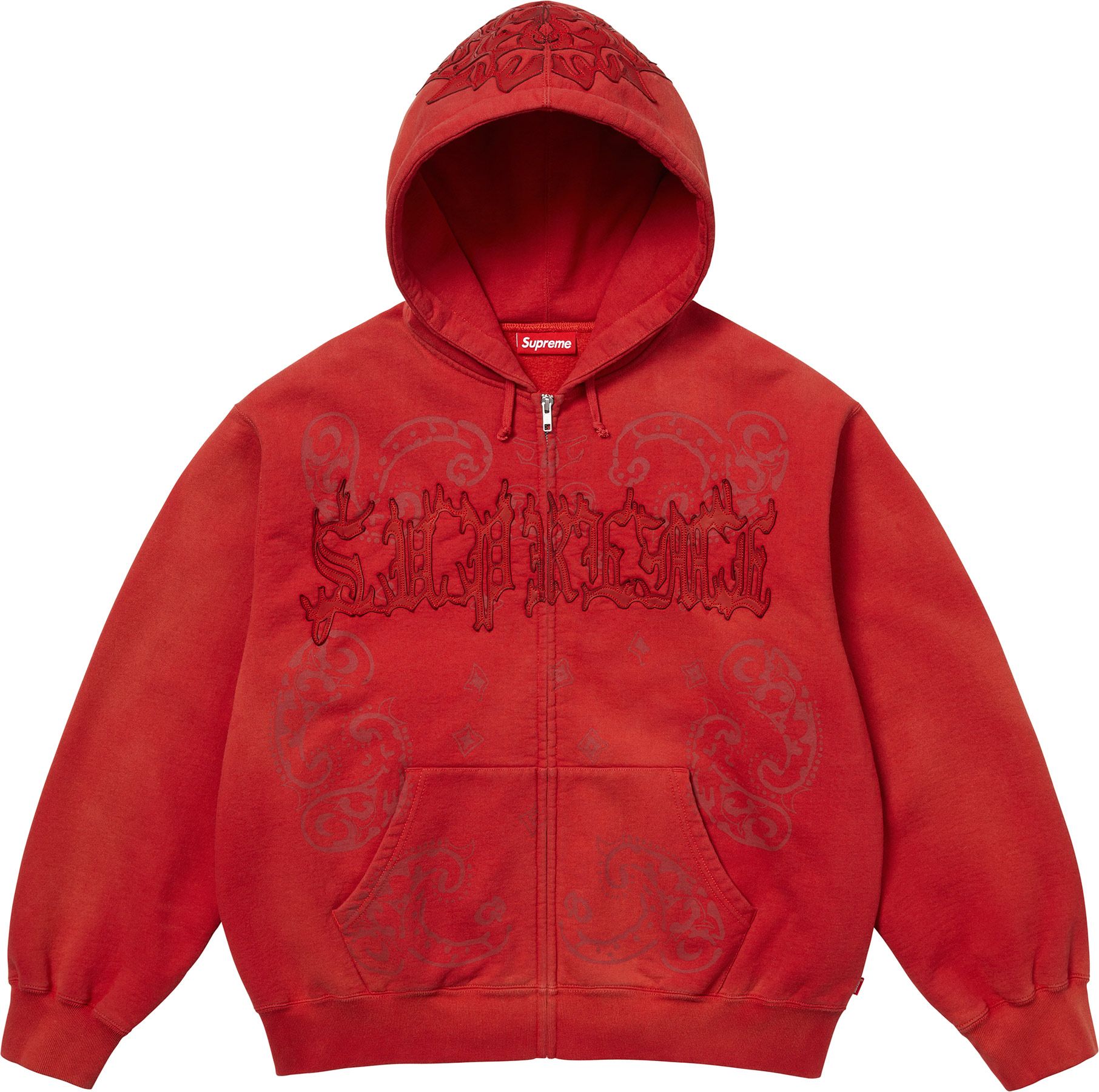 Leather Appliqué Zip Up Hooded Sweatshir Spring/Summer 2025 Preview – Supreme