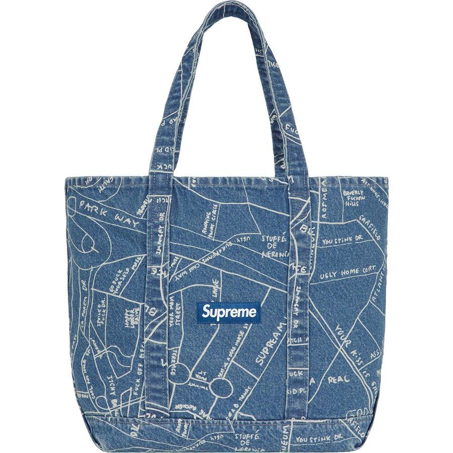 supreme シュプリーム　Gonz Map Denim Tote トート Spring/Summer 2019 Preview – Supreme