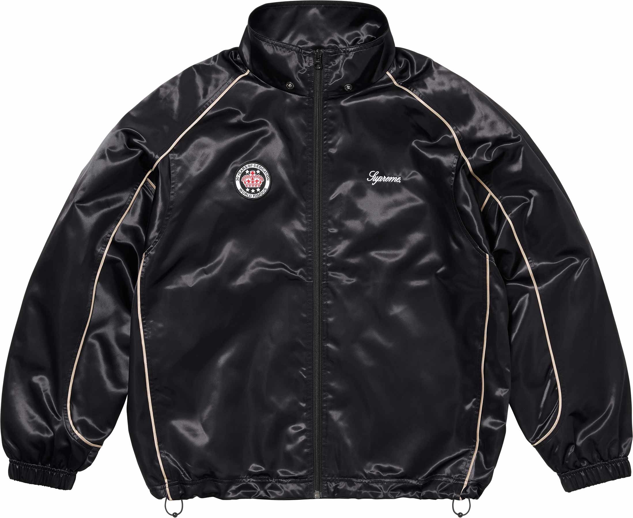 ジャケット・アウター Supreme Satin Hooded Track Jacket Black Supreme Satin Hooded Track Jacket (SS24) - $198