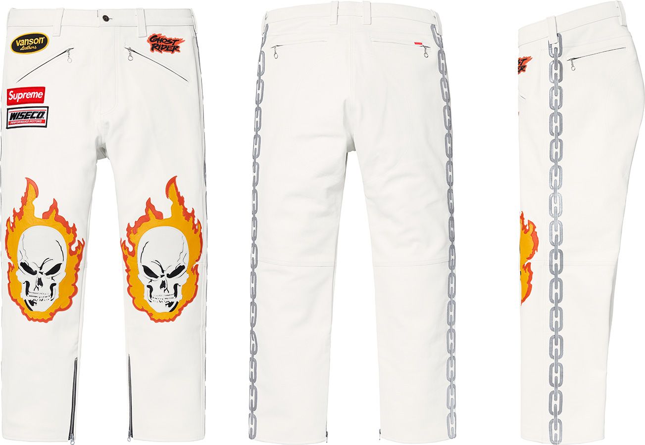 Supreme Vanson Leather Ghost Rider  L 白 Supreme Vanson Leathers Ghost Rider© Jacket (SS19) - $1598
