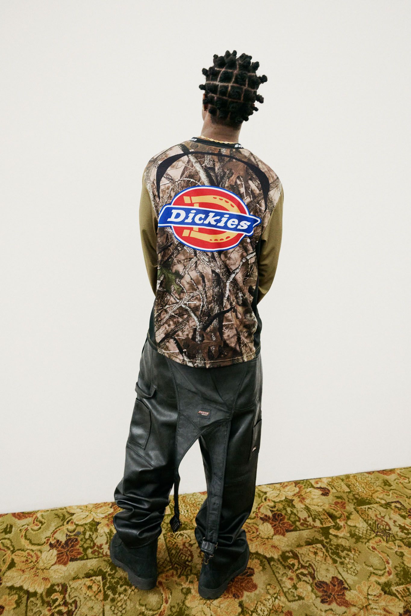 パンツ Supreme Dickies Leather Overalls Supreme Dickies Leather Overalls Black Men's - FW23 - US