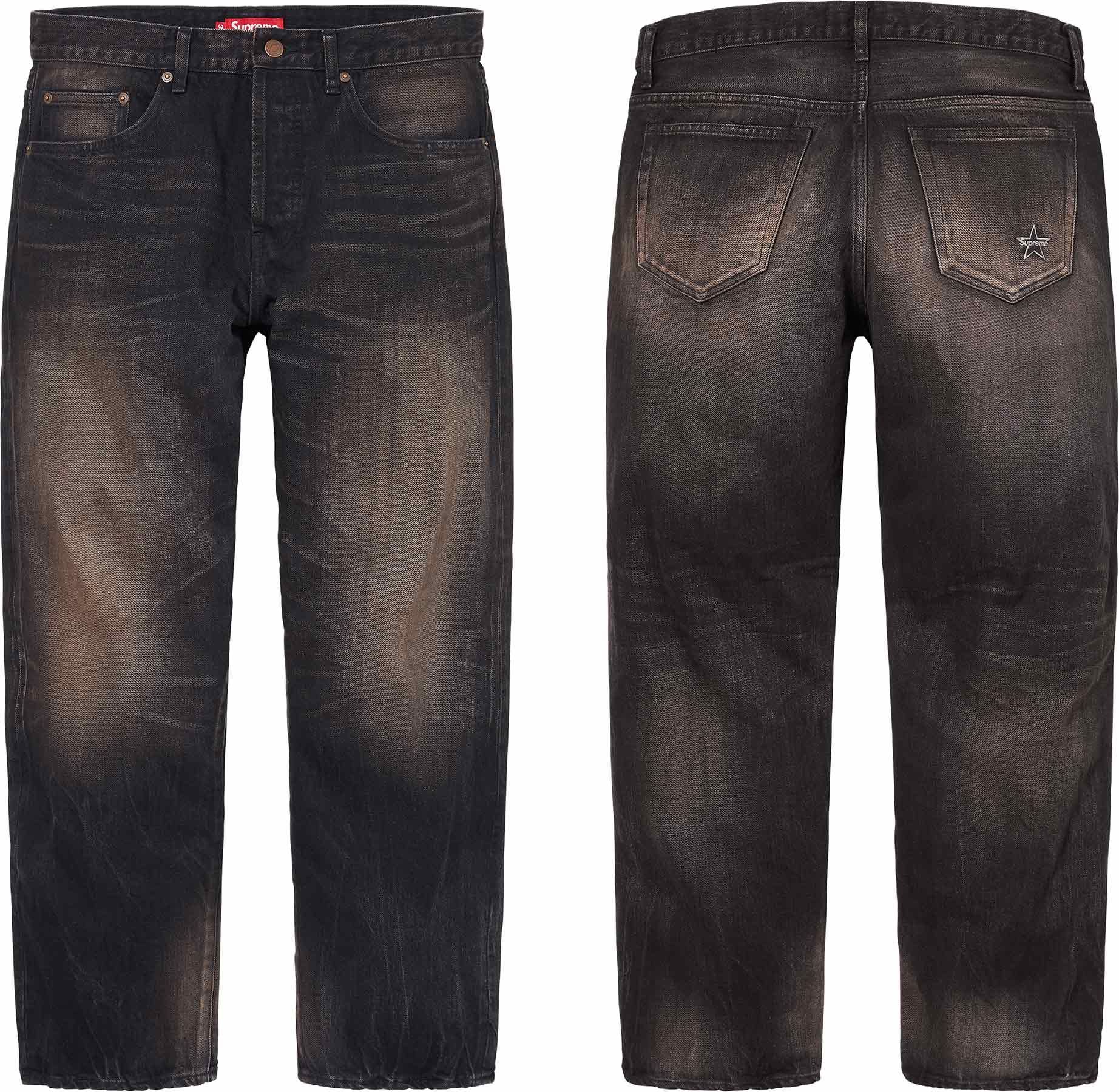 パンツ Supreme Distressed LooseFitSelvedgeJean supreme Distressed Loose Fit Selvedge