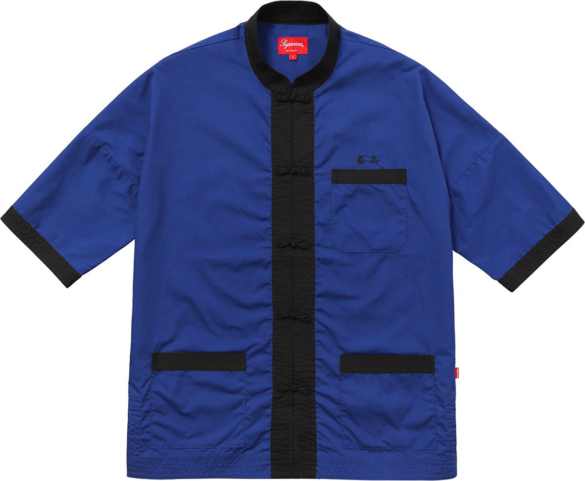 supreme 17ss kung fu shirt Lサイズ ブラック 極美品 17SS supreme シュプリーム カンフーシャツ kung fu