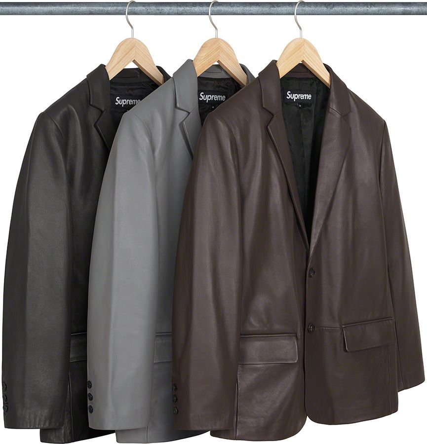 supreme leather blazer