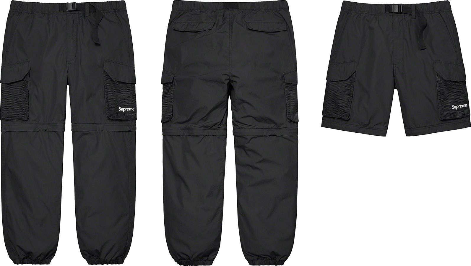 パンツ Supreme Mesh Pocket Belted Cargo Pant M Supreme Mesh Pocket Belted Cargo Pants Black | Culture Kings US