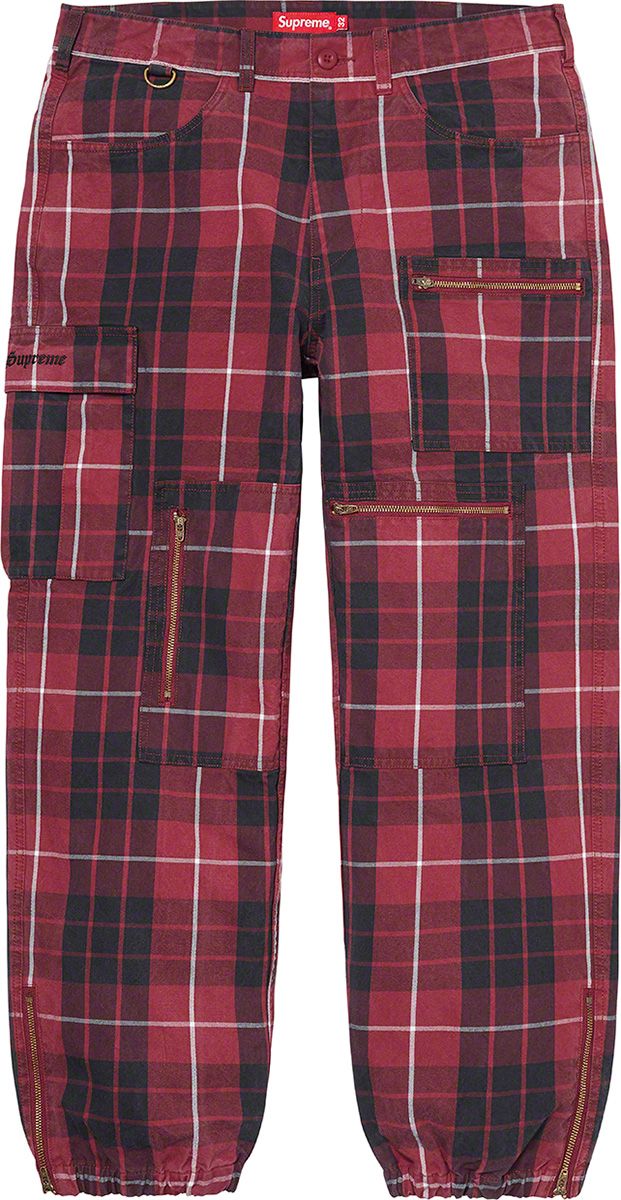 パンツ 21ss supreme cargo flight pant tartan 30 Supreme Cargo Flight Pant (SS21) - $168