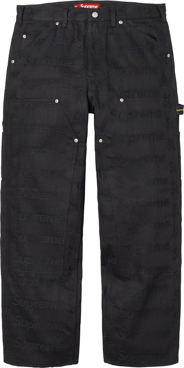 Jacquard Logos Double Knee Denim Painter Jean