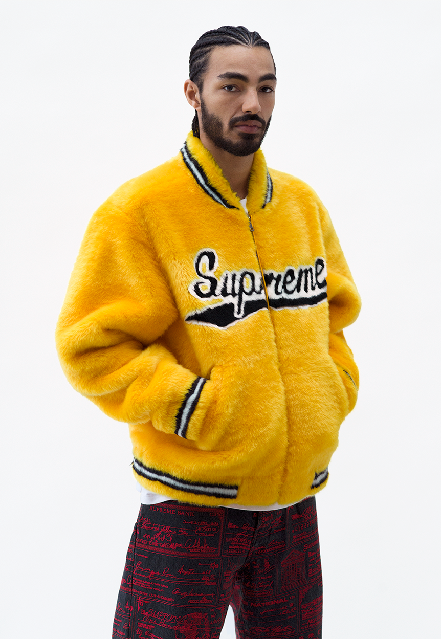 赤字超特価，お買い得 Supreme Faux Fur Varsity Jacket Navy