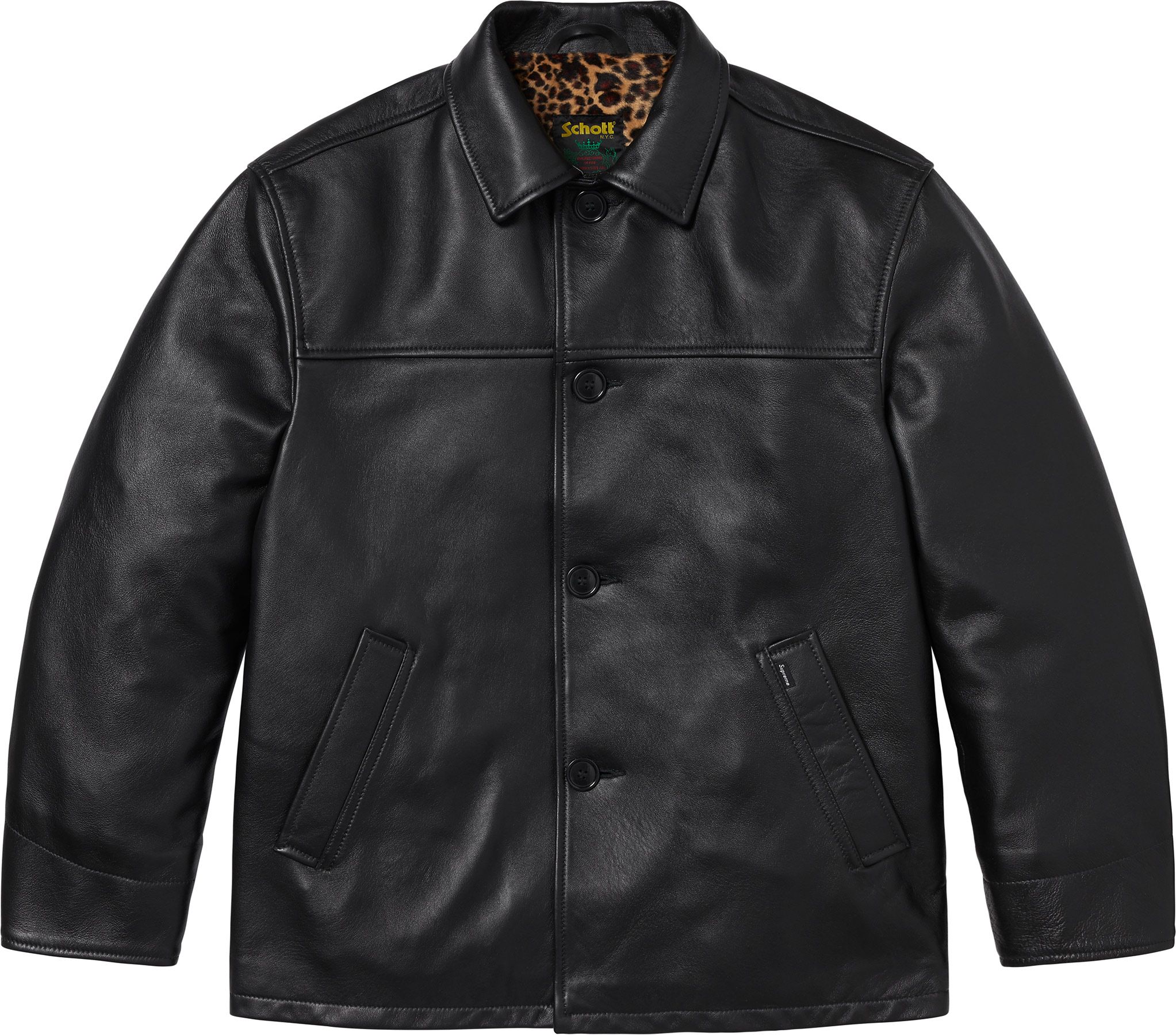 Supreme/Schott Leather Car Coat M ブラック Spring/Summer 2025 Preview – Supreme