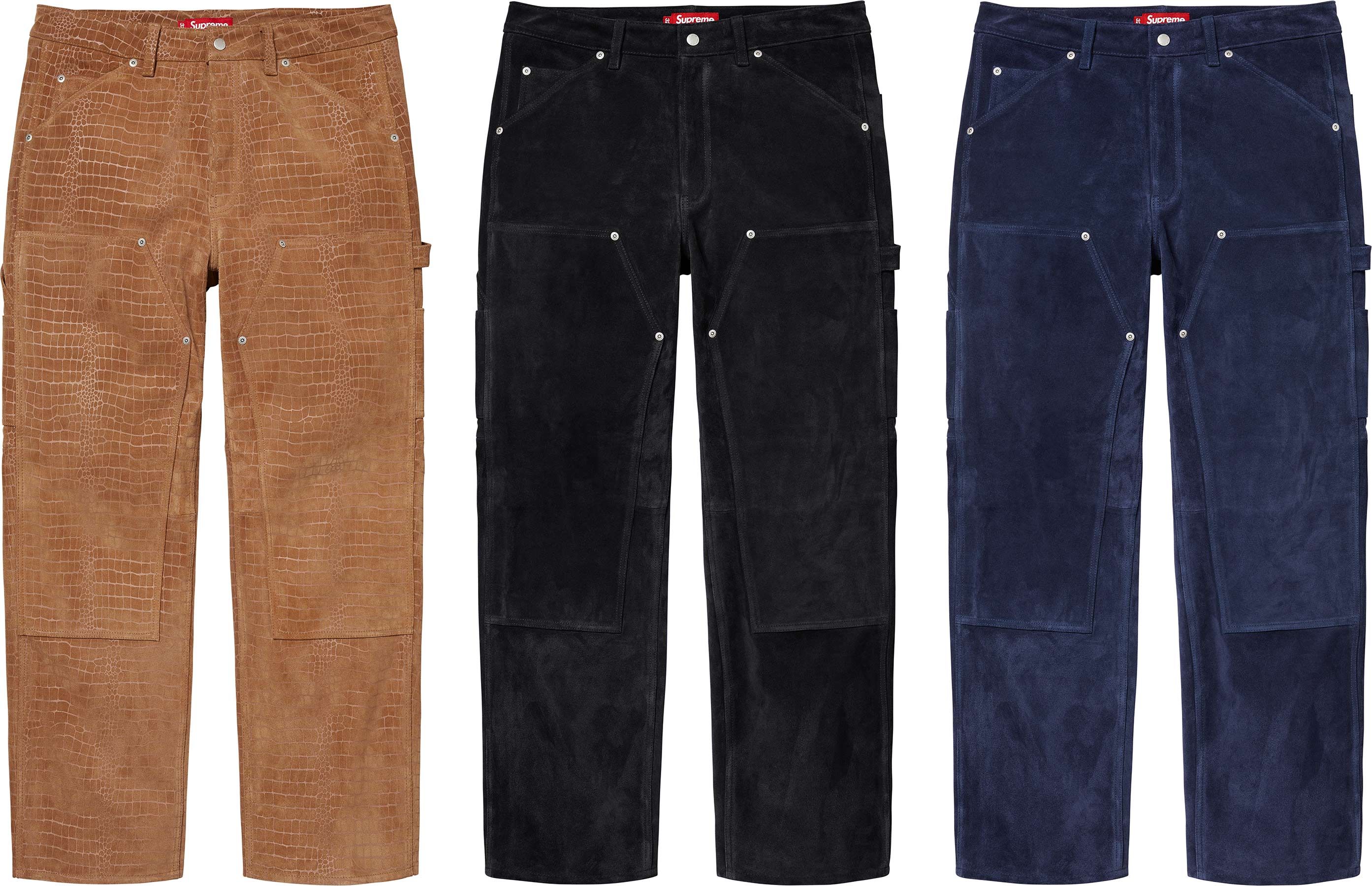 パンツ Supreme Suede Double Knee Painter Pant34 Supreme Suede Double Knee Painter Pant Black Men's - FW24 - US