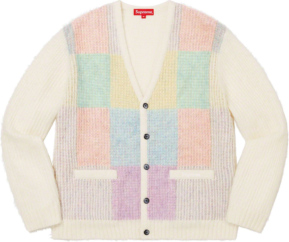 トップス Supreme patchwork mohair cardigan Supreme Patchwork Cable Knit Cardigan (FW23) - $198