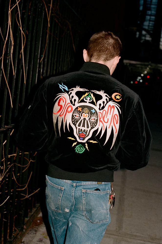最終価格Supreme 21ss Clayton Patterson MA-1 Supreme Clayton Patterson Skulls Embroidered Velvet MA-1