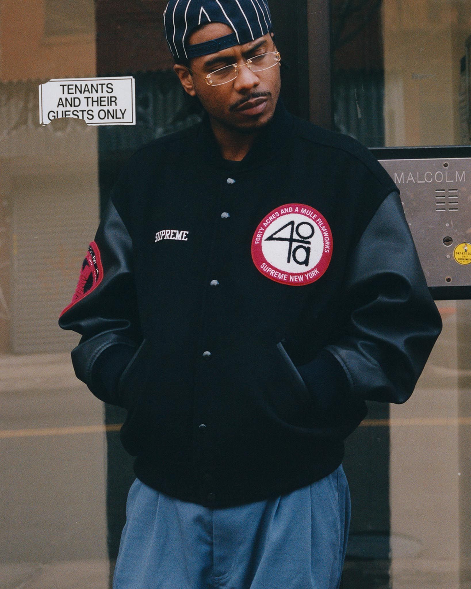 【Supreme】40 Acres Malcolm X Varsity JKT Supreme 40 Acres Malcolm X Varsity Jacket Black | eBay