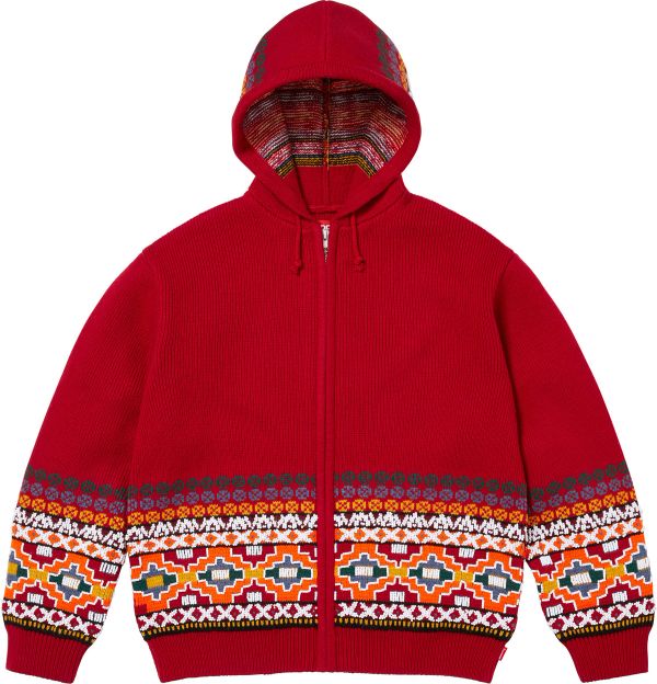 Beaded Zip Up Hooded Sweater