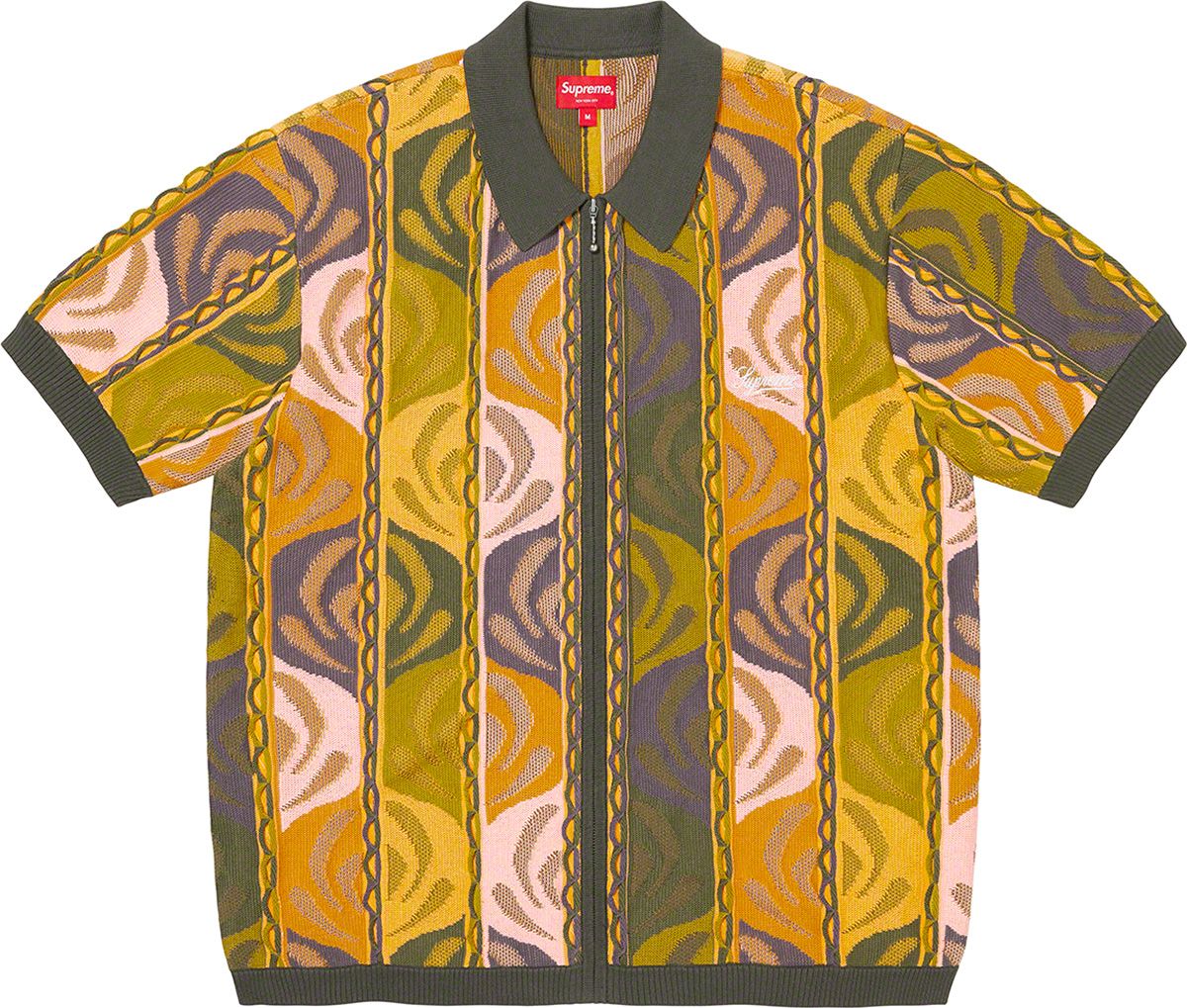 トップス Supreme Abstract Textured Zip Up Polo L Spring/Summer 2022 Preview – Supreme