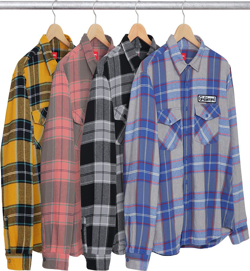 トップス supreme God Bless Plaid Flannel Shirt Fall/Winter 2017 Preview – Supreme