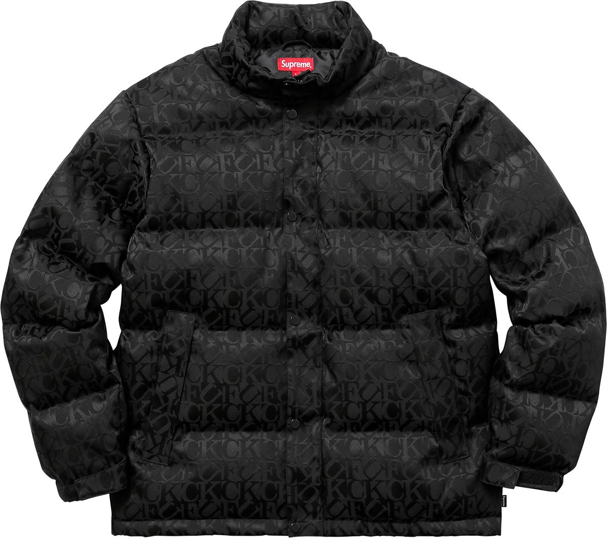 美品　Supreme Fuck Jacquard Puffy Jacket Supreme Fuck Jacquard Puffy Jacket Pink Men's - FW17 - US