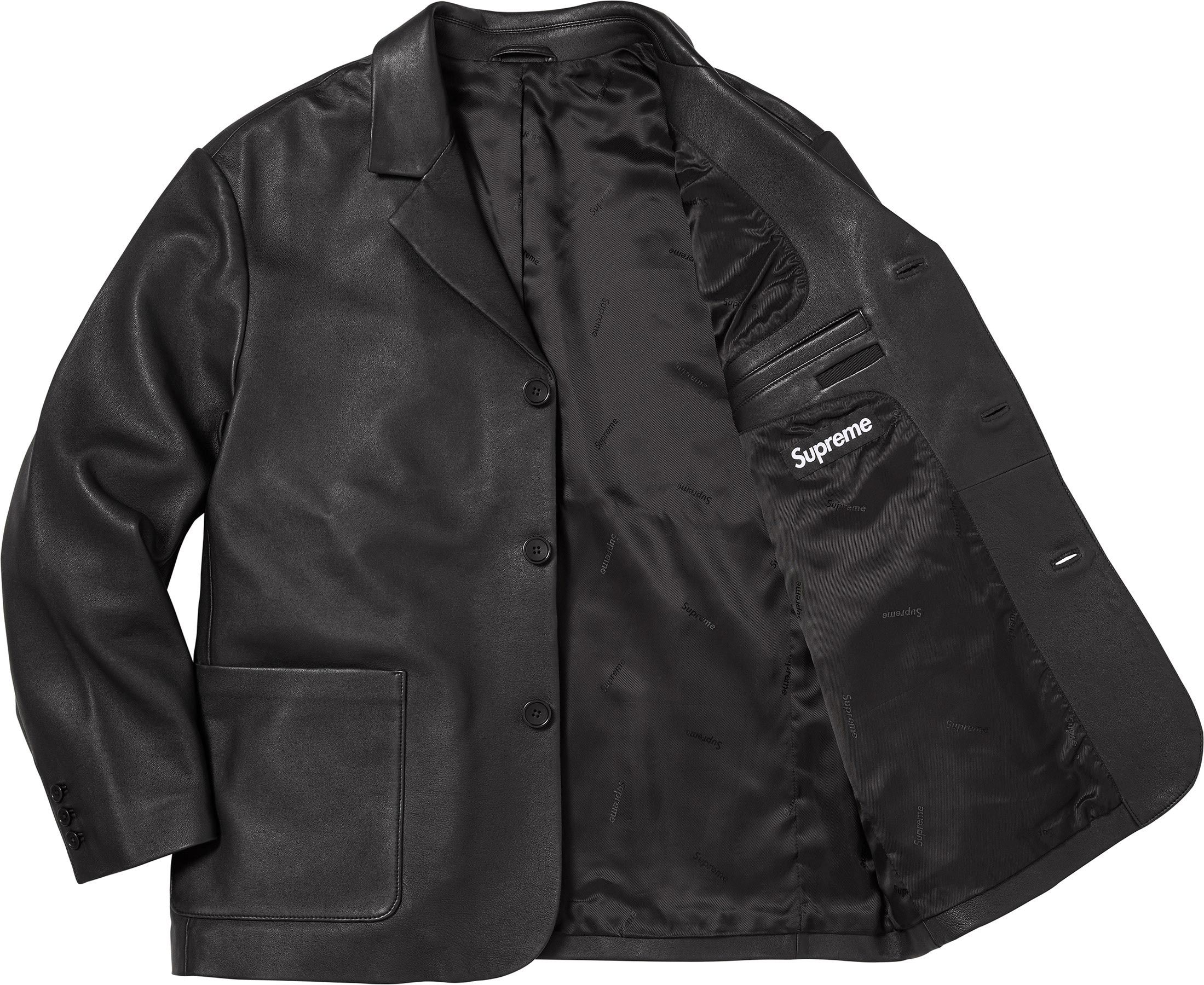 L 新品 25AW Supreme Leather Blazer Black Fall/Winter 2025 Preview – Supreme