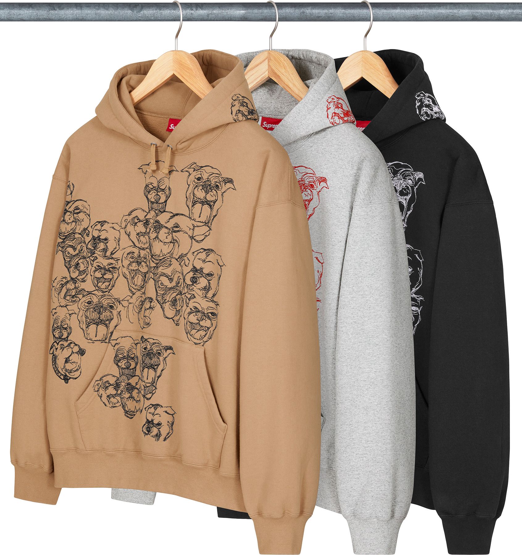 トップス Supreme Raised Script Hooded Sweatshirt Supreme Raised Script Hooded Sweatshirt Black Men's - FW23 - US